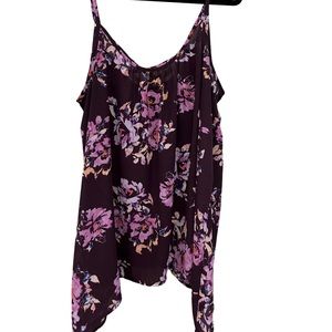 Torrid Size 2 Purple Floral Sleeveless Blouse
